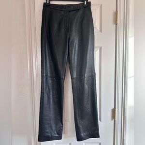 Siena Studio Vintage Black 100% Leather High Rise Pants Size 4